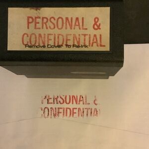 Black Personal & Confidential Stamp